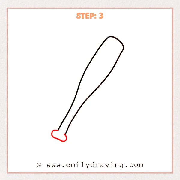 how to draw a baseball bat - Step 3